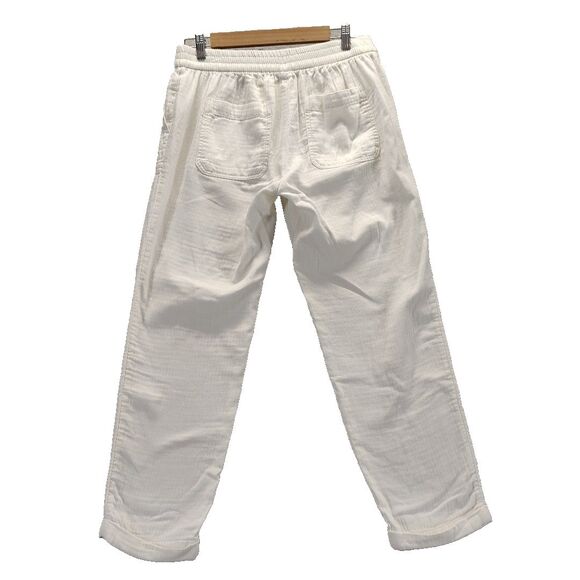 Old Navy Women's Ivory Drawstring Linen Blend Cuffed Pants Size M Coastal - Picture 8 of 10